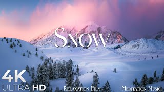 SNOW • Winter Relaxation Film 4K - Peaceful Relaxing Music - Nature 4k Video Ultra HD