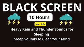 Heavy Rain and Thunder Sounds for Sleeping - Black Screen | Thunderstorm Sleep Sounds, Live Stream