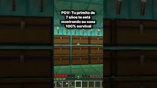 SEGURO QUE ES 100% SURVIVAL? 🤨 #minecraftshorts #minecraftpov #minecraftmeme #minecraftsurvival