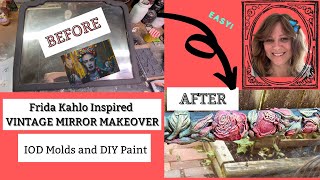 Frida Kahlo Inspired Vintage Mirror Makeover