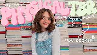 showing you EVERY SINGLE BOOK on my physical tbr… 🫠 (150+ books!!)