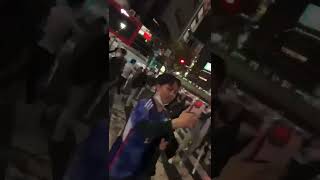 Celebrations on the streets of Tokyo after Japan's legendary reversal over Germany🤩🤩🤩