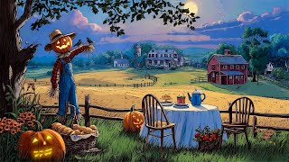 Autumn Afternoon Countryside 🍂 1930s Oldies Playing in Another Room (Grass breeze sound)