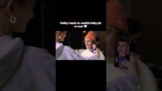 Hailey comparing justin's baby picture #HaileyBieber #JustinBieber #HaileyAndJustin #celebritylife