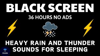 🔴 Heavy Rain and Thunder Sounds for Sleeping - Black Screen | Calm Rainstorm for Deep Relaxation
