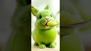 A green Apple-baby Bunny #BabyFox #CuteAnimals #FruitBaby #Shorts #CinematicAnimals"
