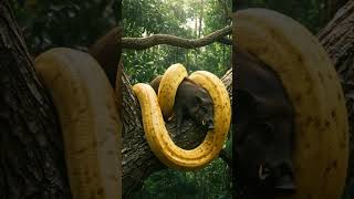 Yellow Anaconda vs Wild Pig #AnacondaVsWildPig #JunglePredatorBattle