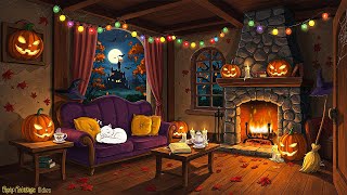 🎃 a warm halloween night in grandma’s cozy cottage | 1940s vintage oldies playing in another room