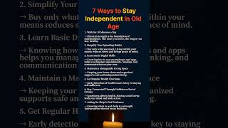 The Secret of People Who Stay Independent as They Age