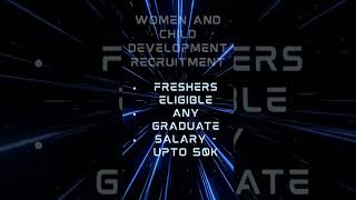 WCD VACANCY 2025 | FRESHERS ELIGIBLE | SALARY- 50000 | NO EXAM