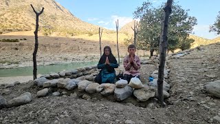 Survival in the Mountains: Orphaned Son and Nomadic Mother Build a Stone Shelter