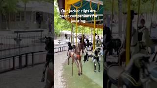A knight’s tale, jousting with her #jacketstrap clips on her back at Jardin du Luxembourg