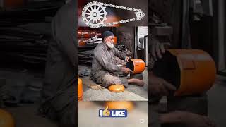 Old Man Hand Cutting Gass Cylinder  Skills#factoryprocess #recycling #handmade #restoration