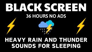 🔴 Heavy Rain and Thunder Sounds for Sleeping - Black Screen | Natural Rain Ambience, Live Stream