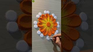 Navratri Day 7 Orange Colour Rangoli #navratri #rangolidesigns #diwalirangoli #shorts