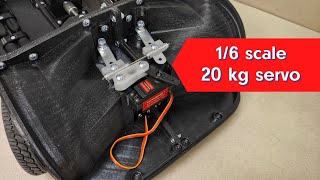 Installation of steering rods and servo drive 20 kg. Scale model 1/6 rc car