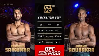 CFFC 137: Kaushik Saikumar vs Adamu Isah | October 18, 2024