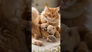 Fluff, Paws & Tiny Tails: Cat, Chihuahuas & Hedgehog’s Unlikely Friendship! 🐱🐶🦔