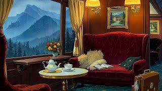Vintage Train on Rainy Night with 1930s Soft Oldies Playing in Another Room (Rain Ambience Sounds)