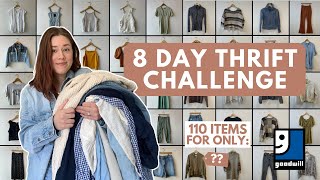 EXTREME THRIFT CHALLENGE (100+ items!)| Thrift With Me | Goodwill Thrift Haul Try On