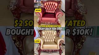 $2 Sofa Renovated, Bought Back for $10K! #diy #sold #makemoney #revamping
