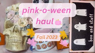 Pink Halloween Haul | pink-o-ween haul fall 2023 | Marshalls | Ross | Dollar Tree | TJ Maxx 🍂👻💕