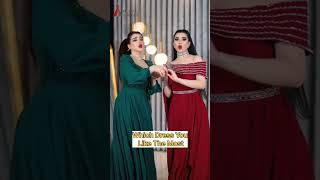 Which Dress Would You Wear? 💃 Green vs Red | Elegant Evening Gowns | #shorts