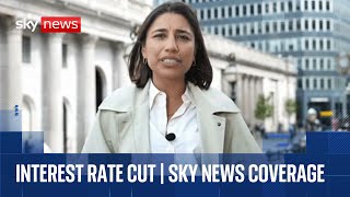 Bank of England cuts interest rate from 4.25% to 4% | Sky News coverage