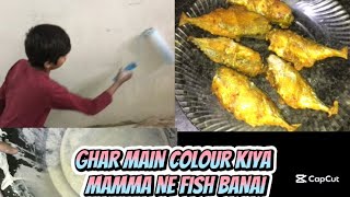 GHAR Main colour Kiya😍mamma ne fish banai😜🥰😀