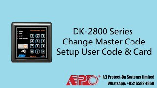 APO DK-2871 & DK-2872 Setup Master Code, User Code & Card