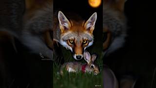Injured Rabbit & Hungry Fox  Hero Squirrel #saveanimals #animalrescuevideos #rabbitrealm