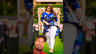 Plus Size Beauty in Floral Elegance 💙💃 #ai #art #shorts​ #CurvyFashion​ #PlusSizeModel​