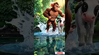 bada bandar ne bachaya gaai ko