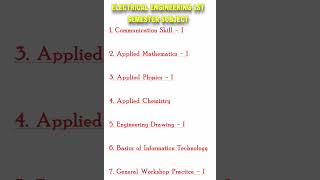 Electrical engineering 1st semester subjects #bteup #polytechnic #electricalengineering
