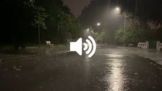 Rain sound effect with thunder and no copyright