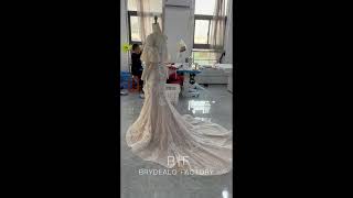 Enchanting Detachable Off Shoulder Sleeve Mermaid Wedding Dress #BrydealoFactory