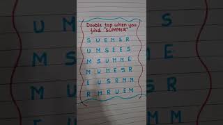 Find "SUMMER" #challenge #brainteaser #observationskills #shorts #viralvideo #cringe #art #edit #fun