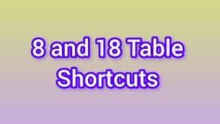 Easy Trick to Learn Tables of 8 and 18 | 8 and 18 Table trick | Multiplication Table of 8 and 18