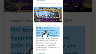 Railway Jobs Apply process video #rrb #rrc #railways #railwayjobs #jobvacancy #applynow
