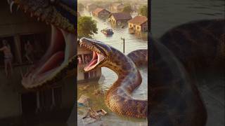 Due to the fence in the village, the Anaconda snake is eating humans #amazing #jangal