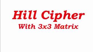 Hill Cipher || With 3x3 Matrix Multiplicative Inverse Example in Mod 26