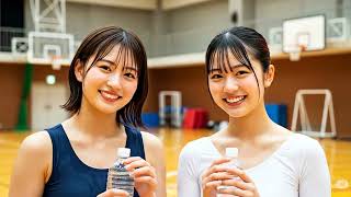 【AI生成】アイドル女子学生の体育館での会話