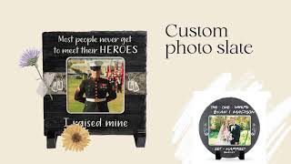 Stunning Gift Store - Personalized Photo Slate - Memorial Garden Stone