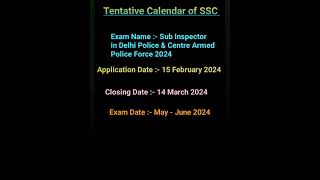 SSC EXAM TENTATIVE CALENDAR 2024 #SSC #SSCCGL #sscindia #ssccalendar2024