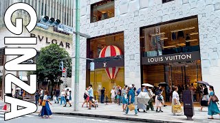 賑わう夏の銀座通り。快晴の銀座を歩きましょう！｜4K Tokyo Walk 2025