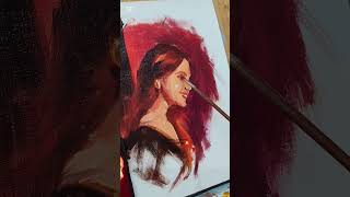 Oil painting a beautiful lady 💝 | Art work | Tere bina -A.R rahman(GURU)| @sajibnag_officials
