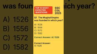 ✅ Top 10 Most Expected Questions for SSC CGL 2025 | Must Watch Before Exam!#shorts #viral