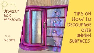 Taylor Swift-Inspired Jewelry Box Makeover | Neon | Decoupage DIY Using Paint Couture Products!