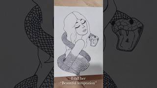 Mmm, she the devil 😈 I call today’s sketch “beautiful temptation” #sketch #sketching #drawing