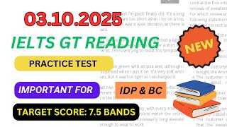 ielts general training reading practice test with answers | 03.10.2025